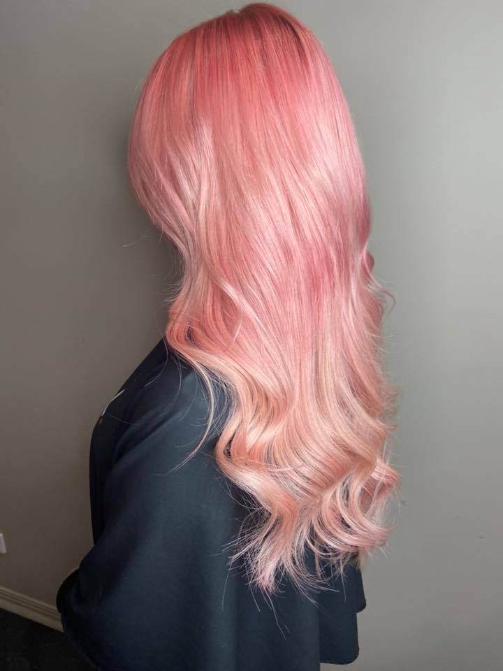 CORAL// Hair By Lou #elumenplay #blondor #wellacre…