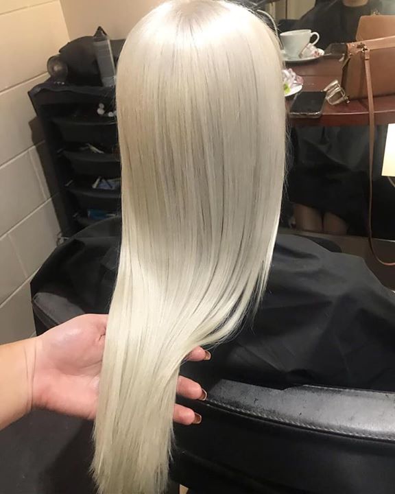 Stunning smooth creamy blonde by Court - La Mode Hair and Beauty