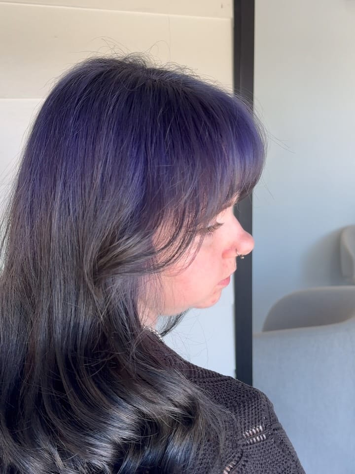 Blue Velvet inky midnight hair colour at La Mode Gympie