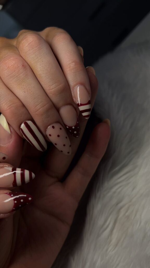 Floral nail art set with hand-painted roses and blossoms at La Mode Gympie