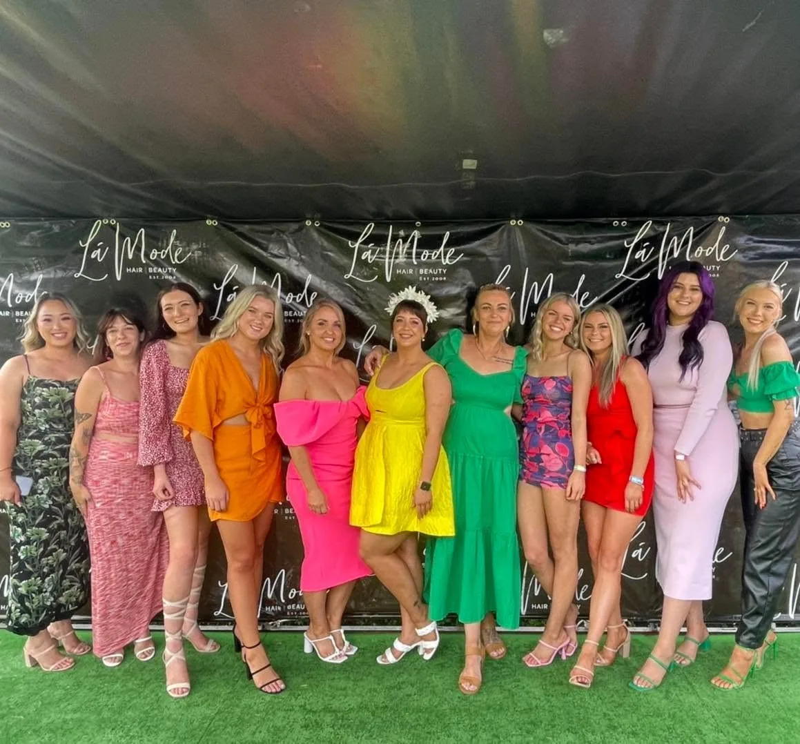 The La Mode Hair and Beauty team outside the salon in Gympie