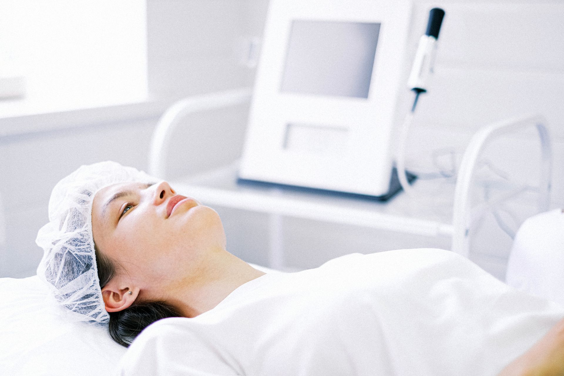 Client in a clinic treatment room